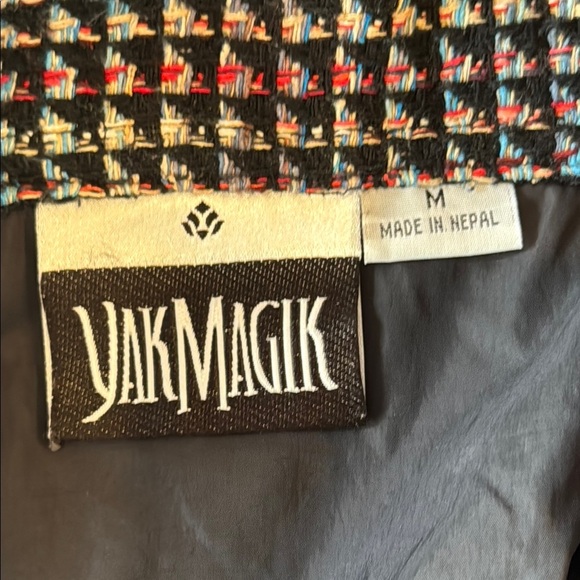 Yak Magik Art To Wear Black Multi Mixed Media Open Blazer Size Medium - Picture 10 of 15